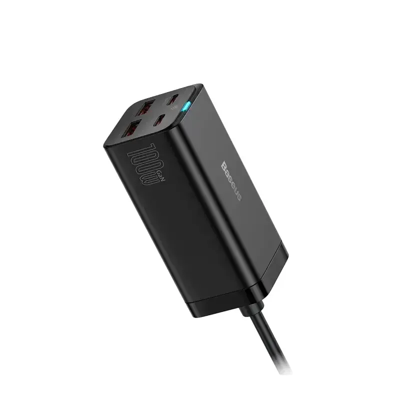 شارژر رومیزی باسئوس GaN3 Pro Desktop Fast Charger 2u+2c 100w EU ccgp000101